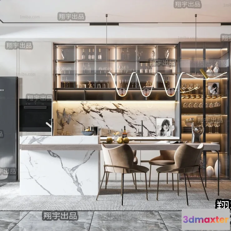 1360944 - Kitchen 3D Interior Scene - 3D Models - 108 3D Max