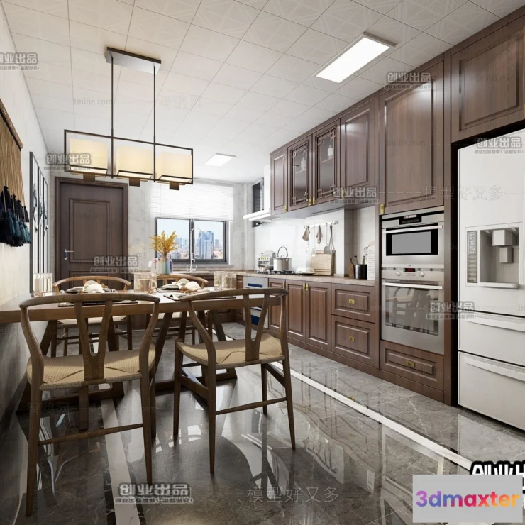 1362281 - Kitchen 3D Interior Scene - 3D Models - 128 3D Max