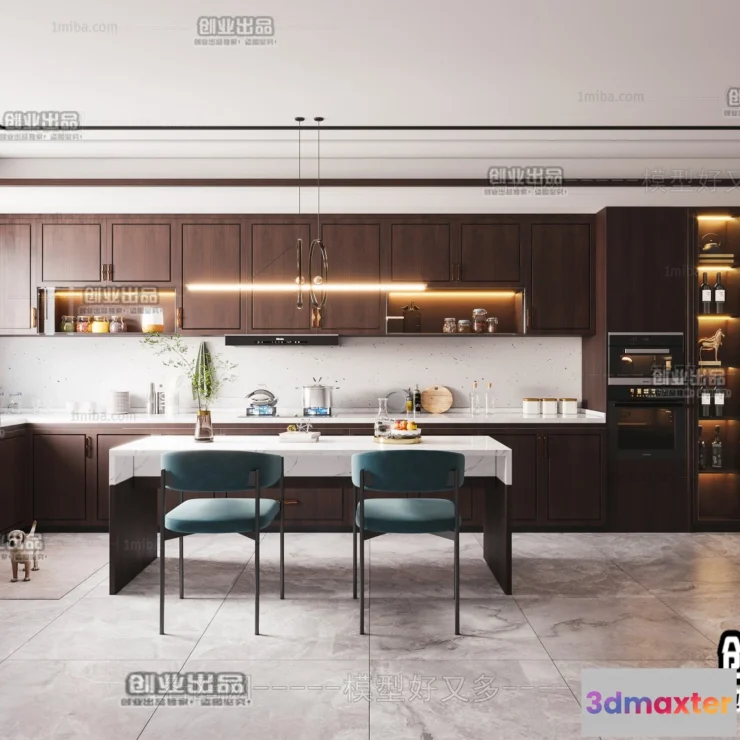 1362345 - Kitchen 3D Interior Scene - 3D Models - 129 3D Max