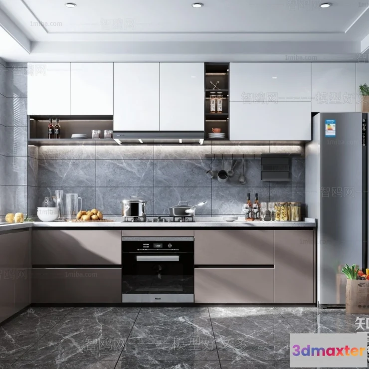 1362350 - Kitchen - Villas 3D Interior Scene - 3D Models - 025 3D Max