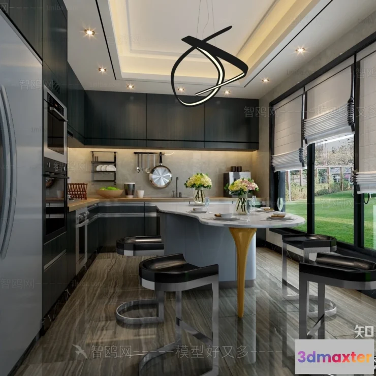 1363542 - Kitchen - Villas 3D Interior Scene - 3D Models - 042 3D Max