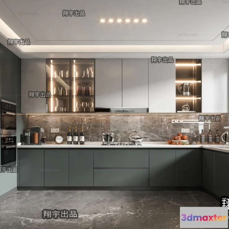 1364472 - Kitchen 3D Interior Scene - 3D Models - 160 3D Max