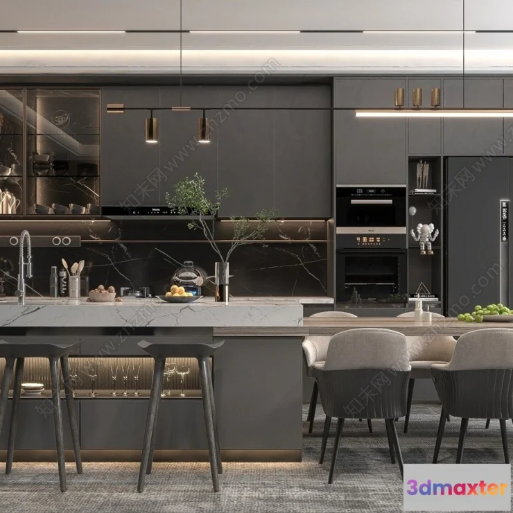 1366759 - Kitchen - Modern Style Interior 3D Scenes - 223 3D Max