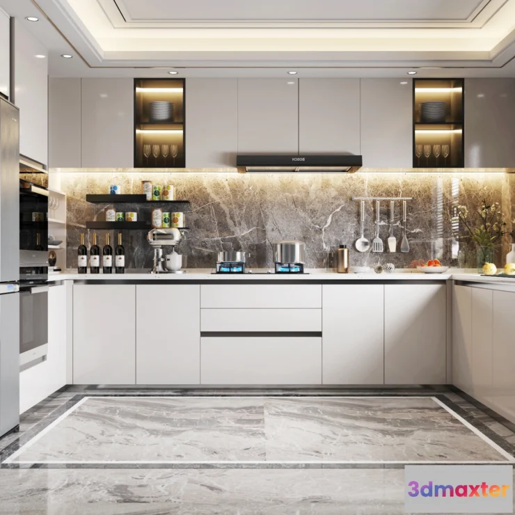 1367810 - Kitchen - Modern Style 3D Scenes - Interior Design - 003 3D Max