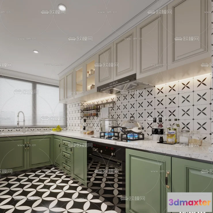 1369330 - Kitchen - France Style - Interior 3D Scene - 044 3D Max