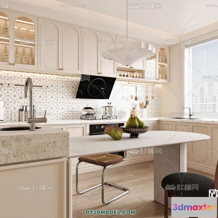 1369852 - Kitchen - France Style - Interior 3D Scene - 051 3D Max