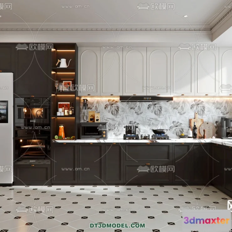 1370114 - Kitchen - France Style - Interior 3D Scene - 055 3D Max