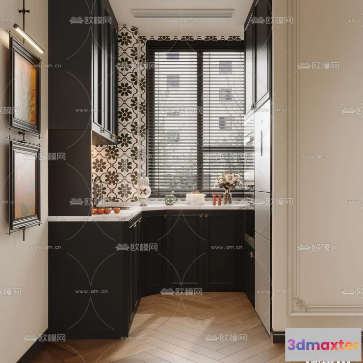 1370800 - Kitchen - France Style - Interior 3D Scene - 065 3D Max