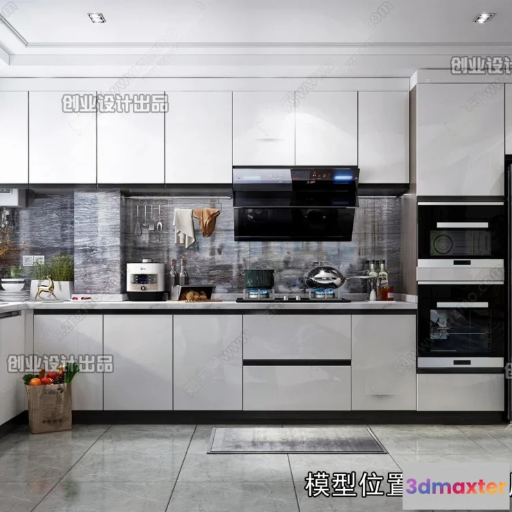 1372822 - Kitchen - Modern Style Interior 3D Scenes - 006 3D Max