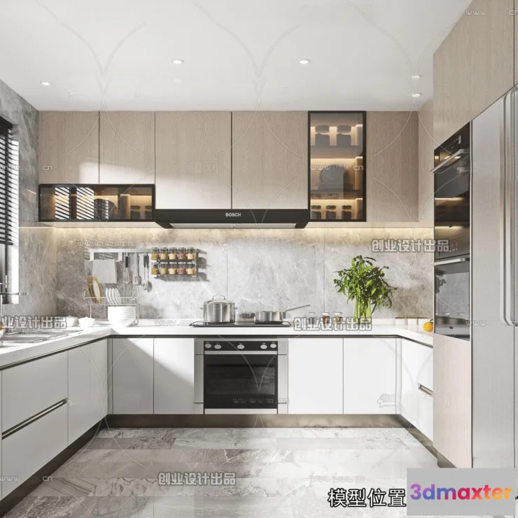 1373013 - Kitchen - Modern Style Interior 3D Scenes - 009 3D Max