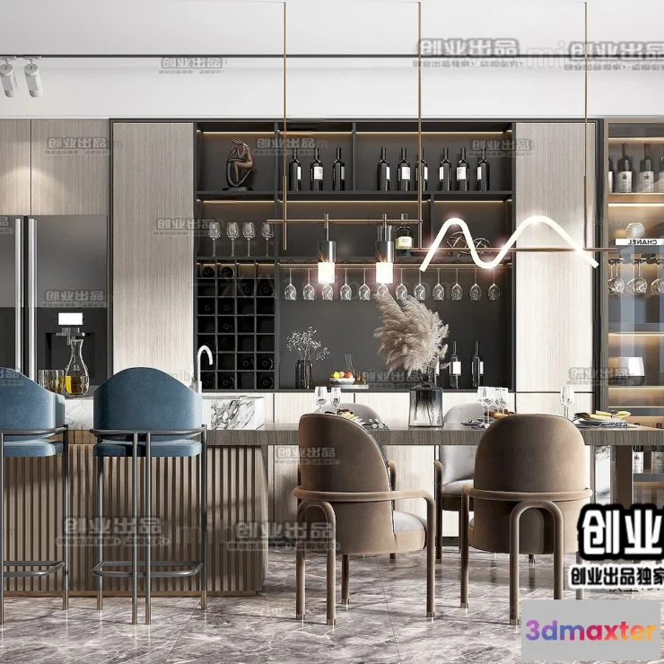 1373391 - Kitchen - Modern Style Interior 3D Scenes - 015 3D Max