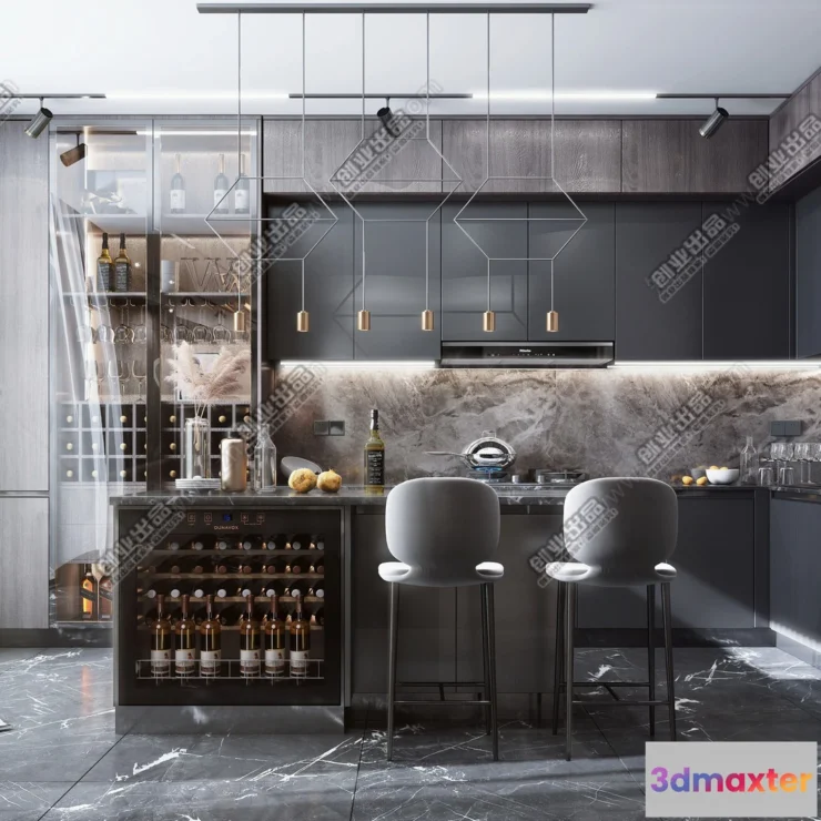 1373460 - Kitchen - Modern Style Interior 3D Scenes - 016 3D Max