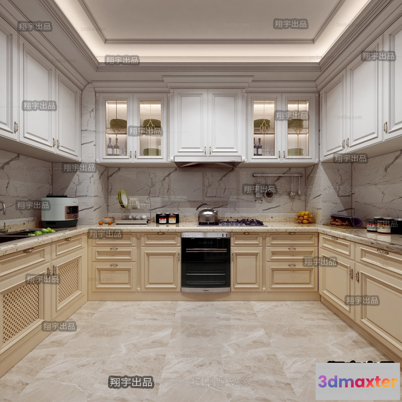 1373498 - Kitchen 3D Interior Scene Model - European Style - 025 3D Max