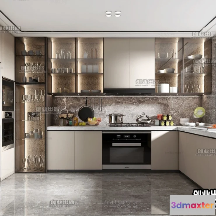 1373521 - Kitchen - Modern Style Interior 3D Scenes - 017 3D Max