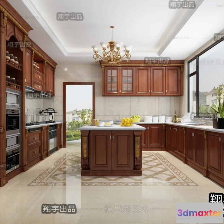 1373620 - Kitchen 3D Interior Scene Model - European Style - 027 3D Max
