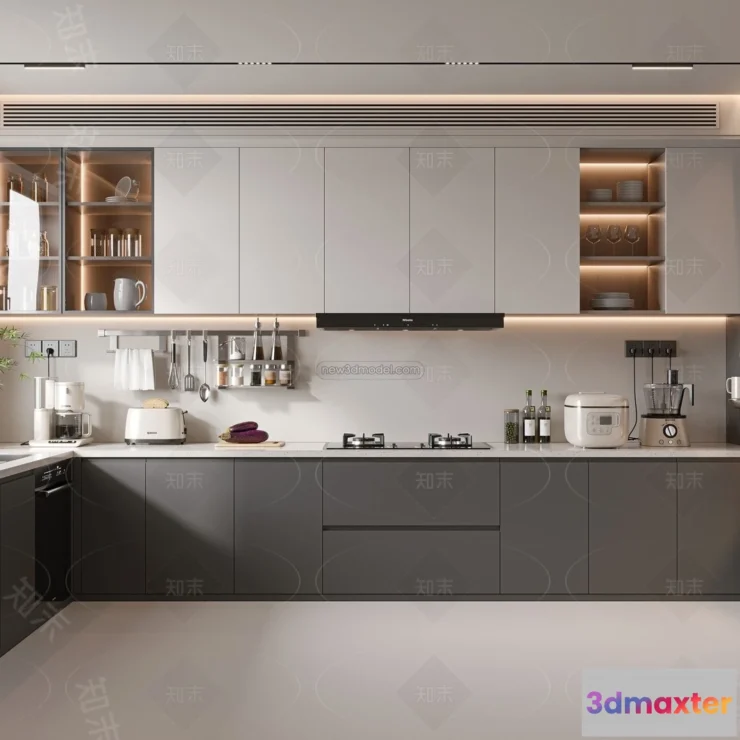 1374001 - Kitchen - 3D Interior Scene - Italian Style - 002 3D Max