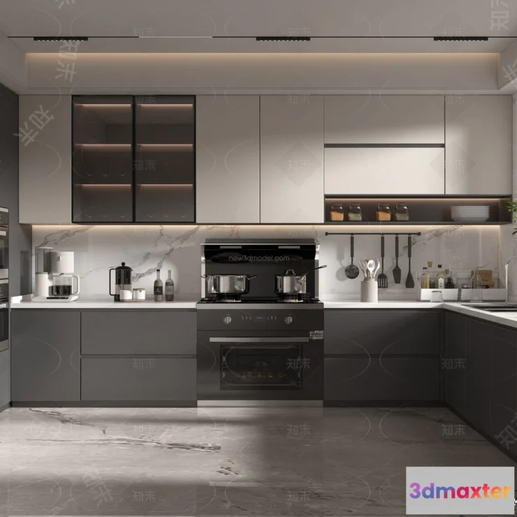 1374074 - Kitchen - 3D Interior Scene - Italian Style - 003 3D Max