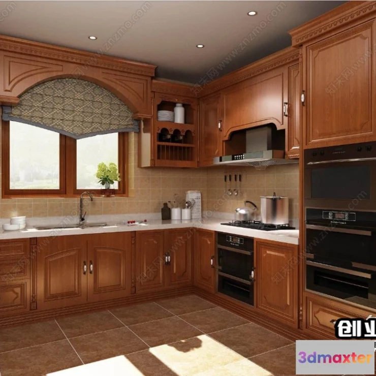 1374149 - Kitchen 3D Interior Scene Model - European Style - 035 3D Max