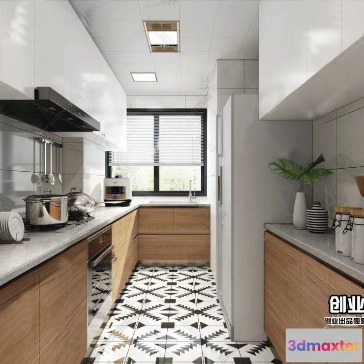 1377175 - Kitchen 3D Interior Scene - Japanese Style - 009 3D Max