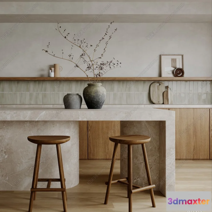 1380845 - Kitchen - 3D Models - 3D Interior Scenes - 003 3D Max