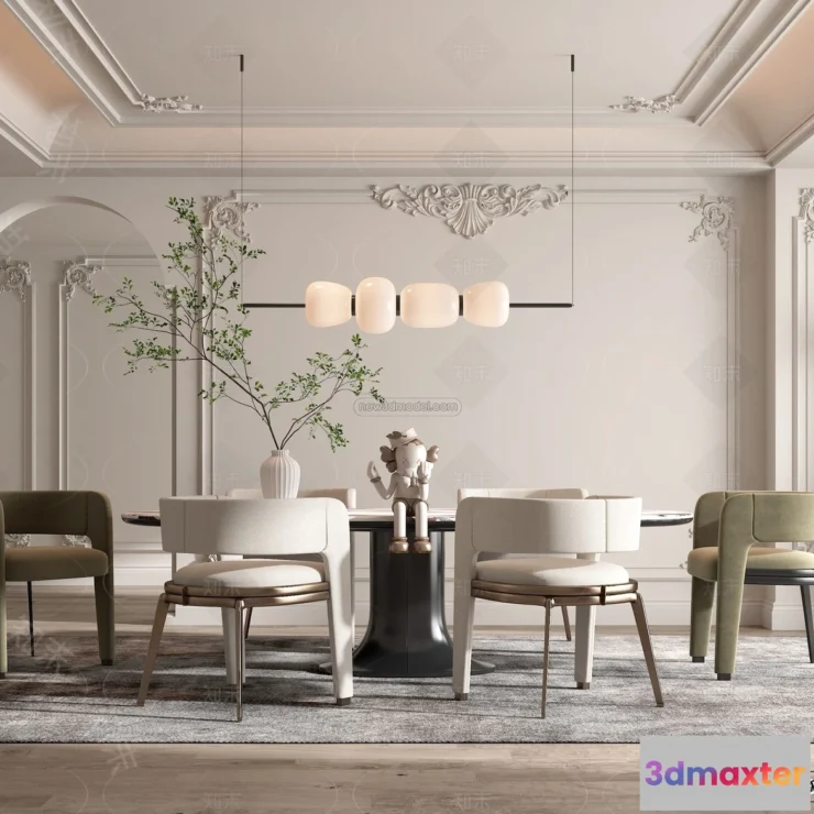 1383552 - Kitchen - 3D Interior Scene - French Style - 003 3D Max