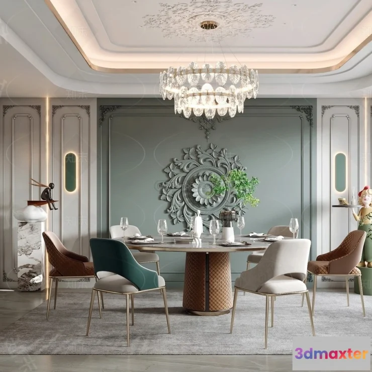 1383617 - Kitchen - 3D Interior Scene - French Style - 004 3D Max