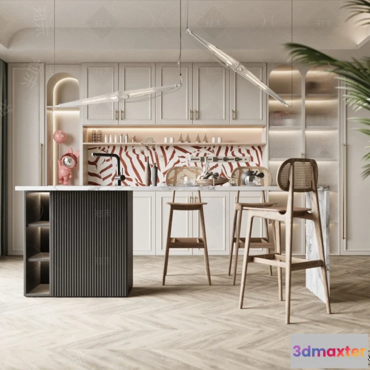 1384074 - Kitchen - 3D Interior Scene - French Style - 011 3D Max