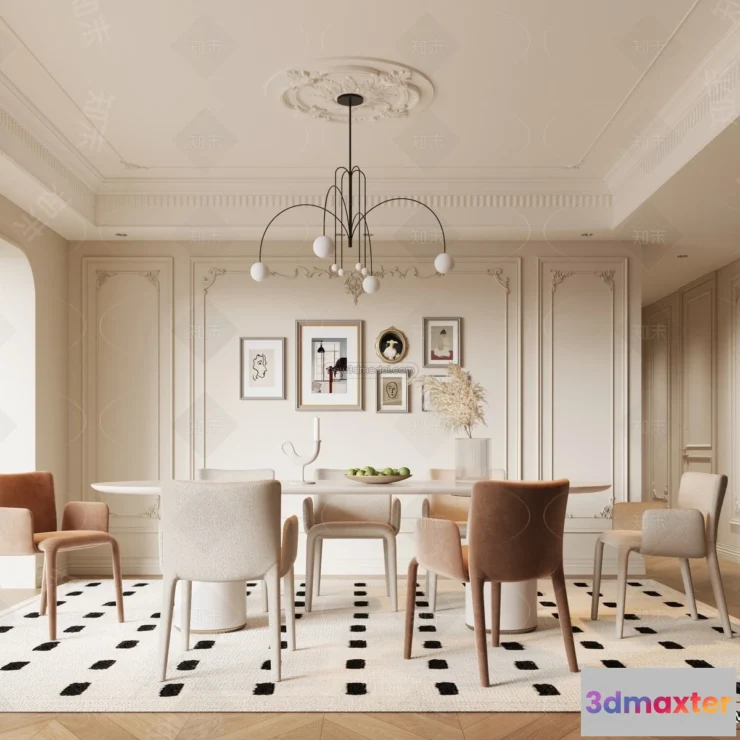 1384474 - Kitchen - 3D Interior Scene - French Style - 017 3D Max