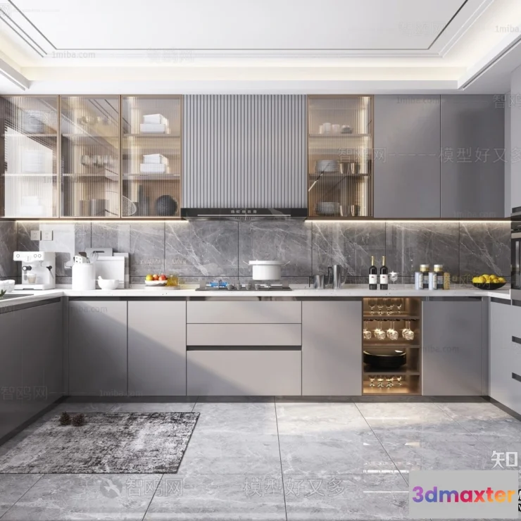 1385264 - Kitchen - Modern Style Interior 3D Scenes - 041 3D Max