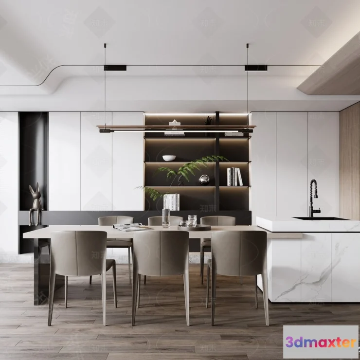 1385714 - Kitchen - 3D Models - 3D Interior Scenes - 077 3D Max