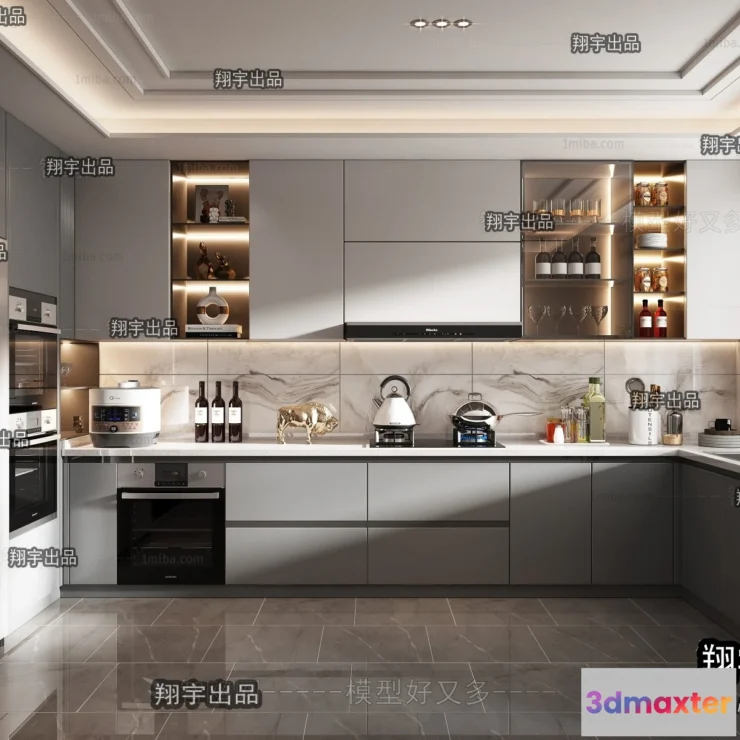 1386913 - Kitchen 3D Interior Scene - 3D Models - 001 3D Max