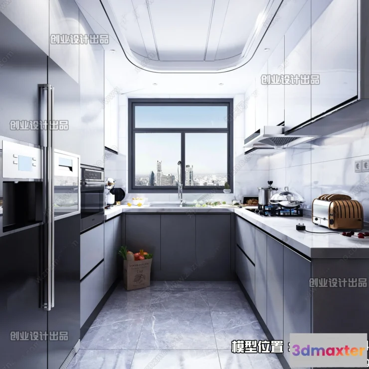 1387082 - Kitchen 3D Interior Scene - 3D Models - 003 3D Max