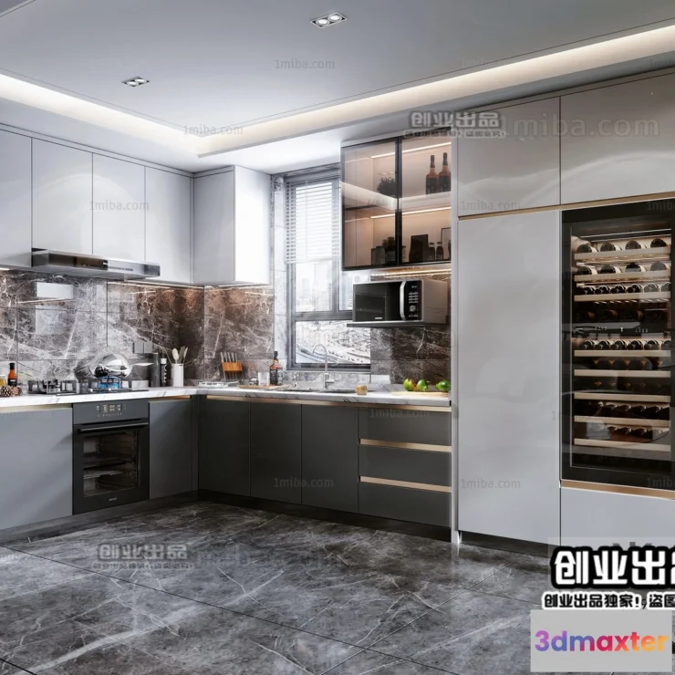 1387396 - Kitchen 3D Interior Scene - 3D Models - 008 3D Max