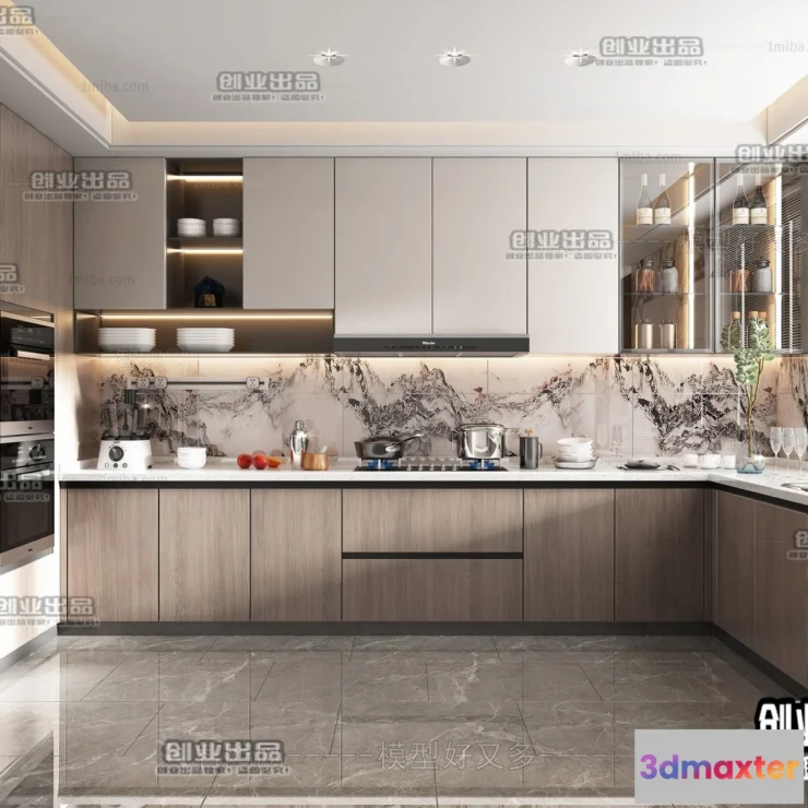 1388027 - Kitchen 3D Interior Scene - 3D Models - 017 3D Max
