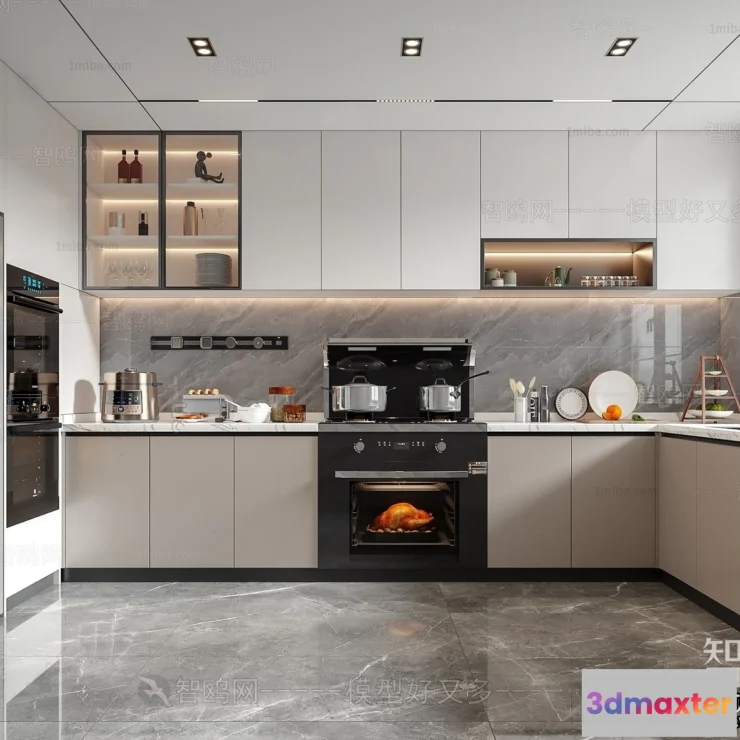 1388125 - Kitchen - Modern Style Interior 3D Scenes - 043 3D Max