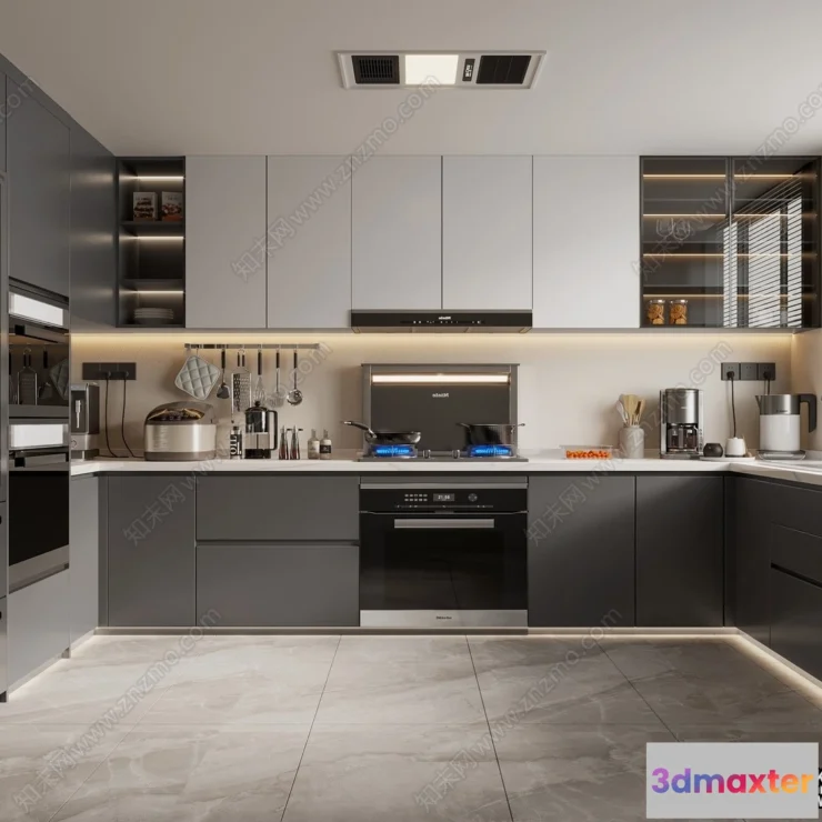 1388566 - Kitchen - Modern Style Interior 3D Scenes - 050 3D Max