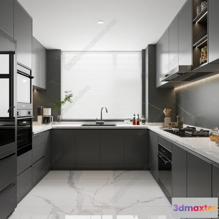 1388695 - Kitchen - Modern Style Interior 3D Scenes - 052 3D Max