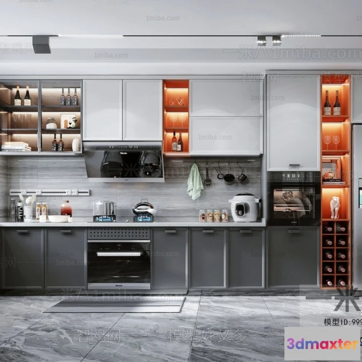 1389751 - Kitchen - Minimalist Style - 3D Interior Scene - 002 3D Max