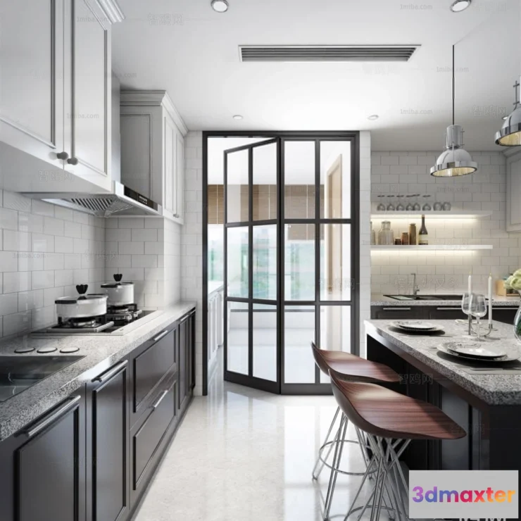 1389941 - Kitchen - Modern Style Interior 3D Scenes - 071 3D Max