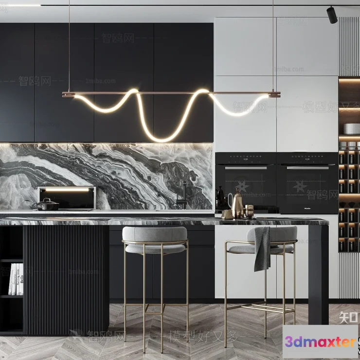 1390144 - Kitchen - Minimalist Style - 3D Interior Scene - 008 3D Max