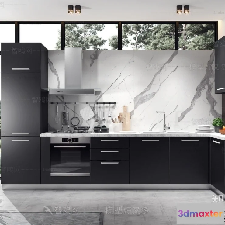 1390203 - Kitchen - Minimalist Style - 3D Interior Scene - 009 3D Max
