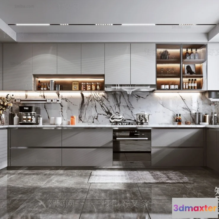 1390489 - Kitchen - Minimalist Style - 3D Interior Scene - 013 3D Max