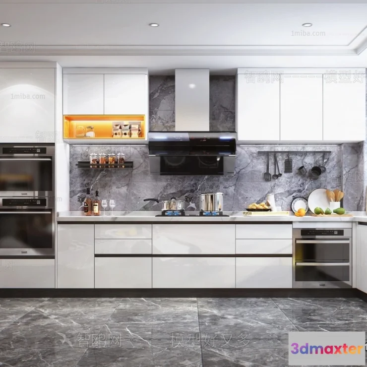 1390907 - Kitchen - 3D Interior Scene - Luxury Style - 007 3D Max