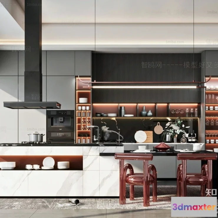 1391006 - Kitchen - Modern Style Interior 3D Scenes - 087 3D Max