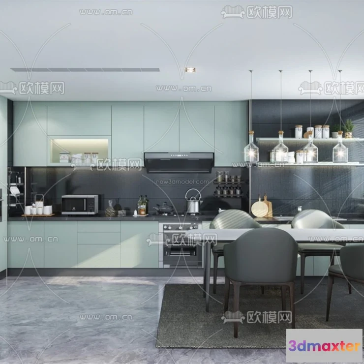 1580402 - Luxury Style Interior 3D Blocks - Kitchen 3D Model - 271 3D Max