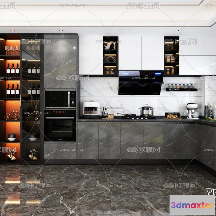 1580404 - Luxury Style Interior 3D Blocks - Kitchen 3D Model - 272 3D Max