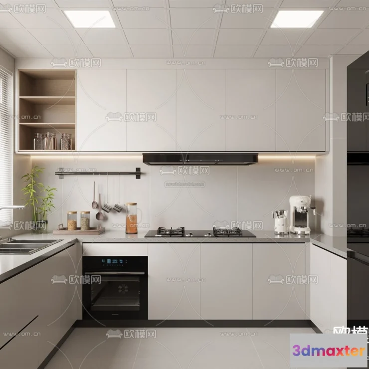 1580414 - Modern Style Interior 3D Blocks - Kitchen 3D Model - 266 3D Max