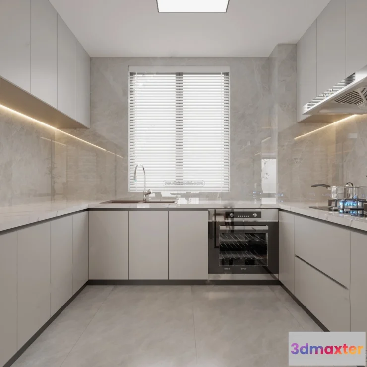 1580416 - Modern Style Interior 3D Blocks - Kitchen 3D Model - 267 3D Max