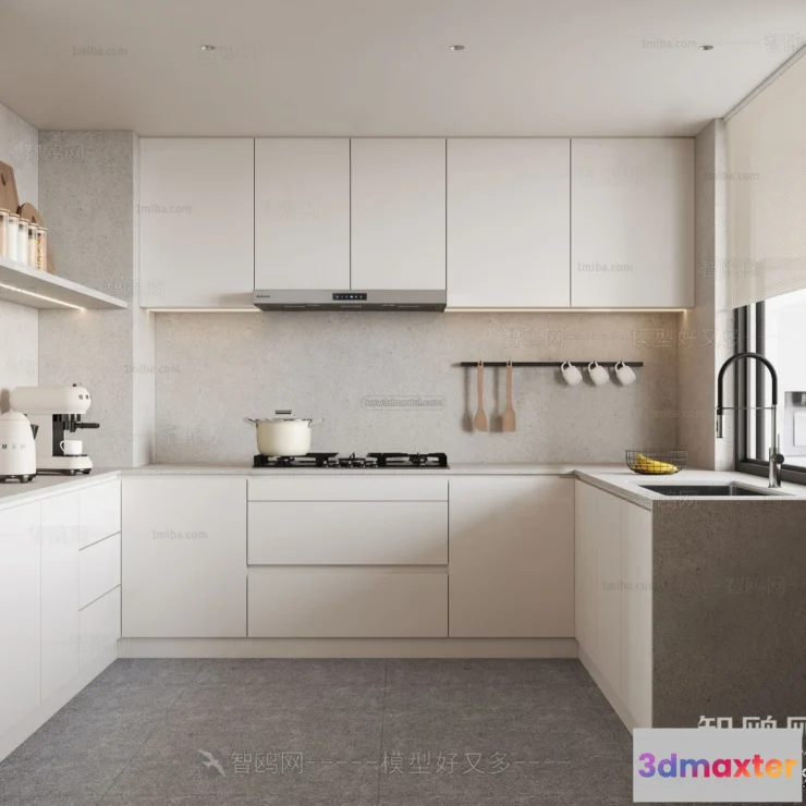 1580422 - Minimalist Style Interior 3D Blocks - Kitchen 3D Model - 246 3D Max