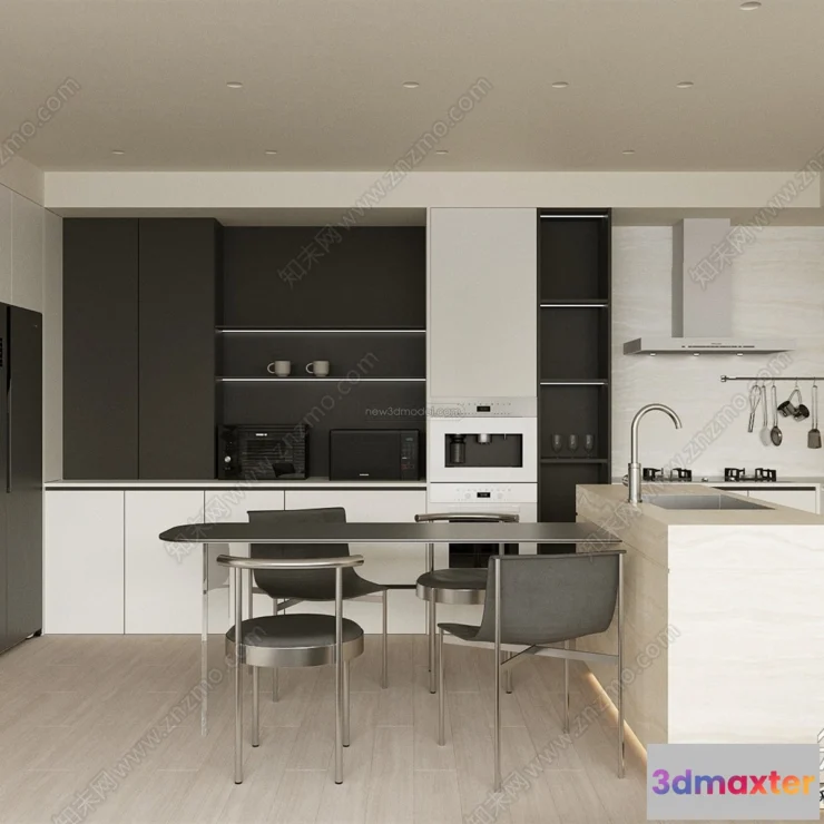 1580426 - Minimalist Style Interior 3D Blocks - Kitchen 3D Model - 248 3D Max